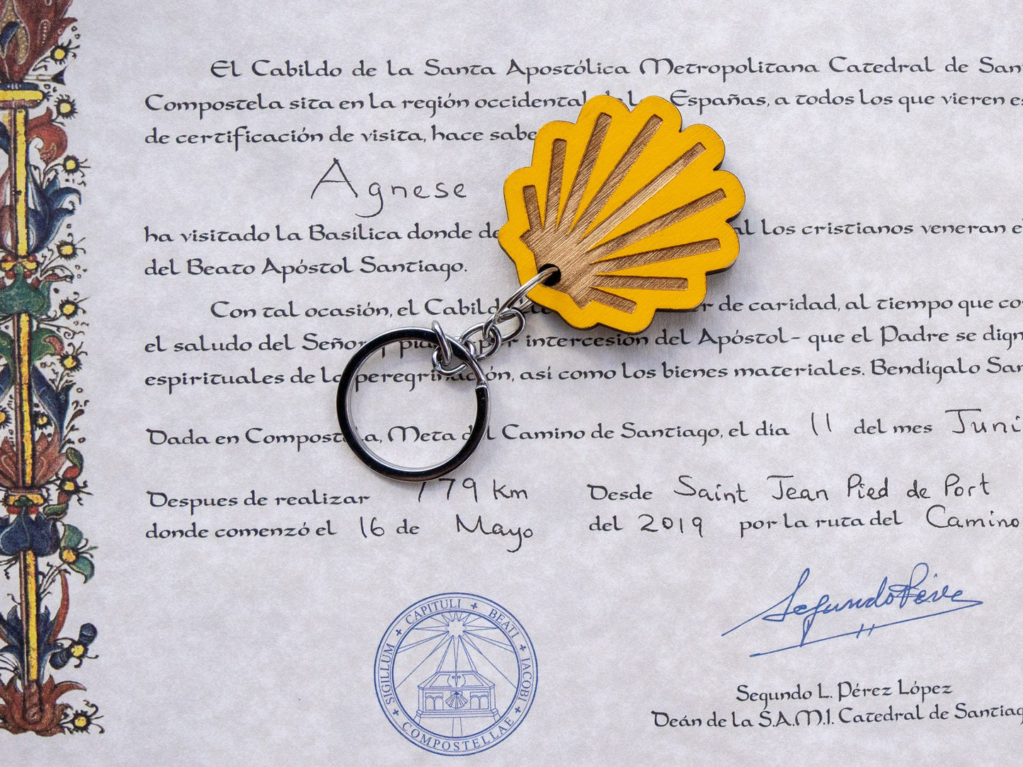 Personalized Buen Camino de Santiago key chain