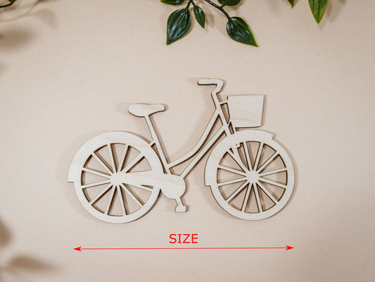 Wooden Bicycle ladies, cake plug bicycle cake figure, Wood unfinished bike shape