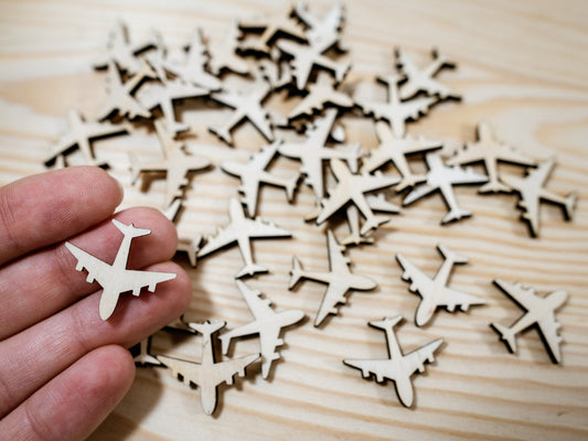 100x Small Wooden Plane, Mini Airplanes, Wooden Blank Shapes for Crafting (1", 2.5cm) (Copy)